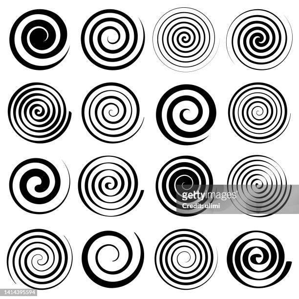 ilustrações de stock, clip art, desenhos animados e ícones de circle design elements - spiral