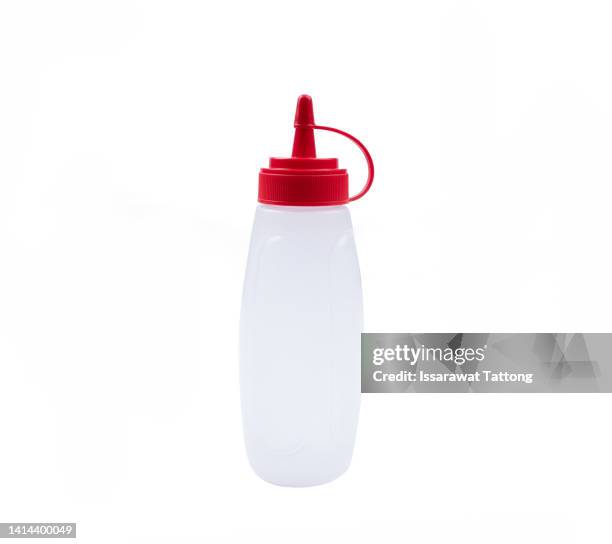 plastic bottle, squeeze bottle for sauce, milk, chocolate, mustard, tomato sauce, chili sauce, mayonnaise. mock up on a white background. - chocolate milk bottle stock pictures, royalty-free photos & images