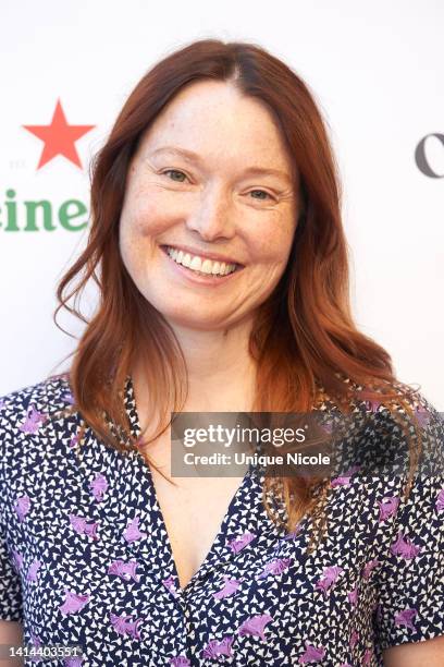 Samantha Sloyan attends the 2022 HollyShorts Film Festival opening night celebration at TCL Chinese Theatre on August 11, 2022 in Hollywood,...