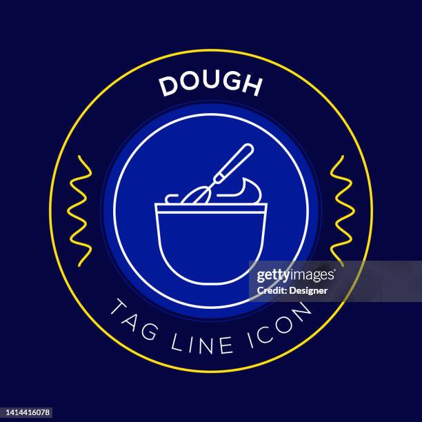 dough circle badge, modern logo vector icon design line style - yeast bread stock illustrations