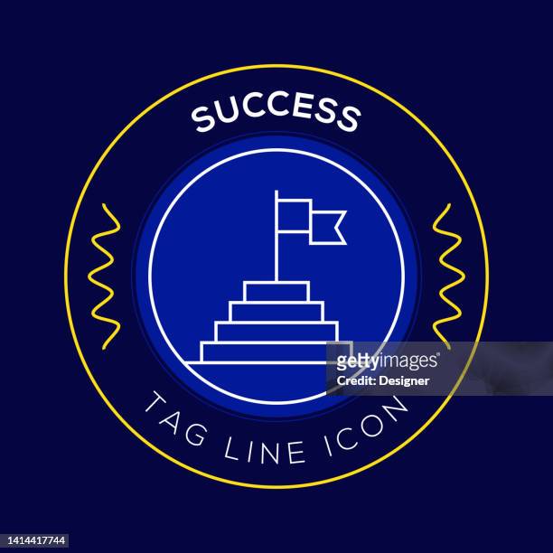 success circle badge, modern logo vector icon design line style - achievement badge stock illustrations