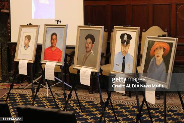 Aug. 11 relatives of victims of Philadelphia's gun violence epidemic put on an art exhibit inside Philadelphia City Hall. The Apologues Exhibit not...