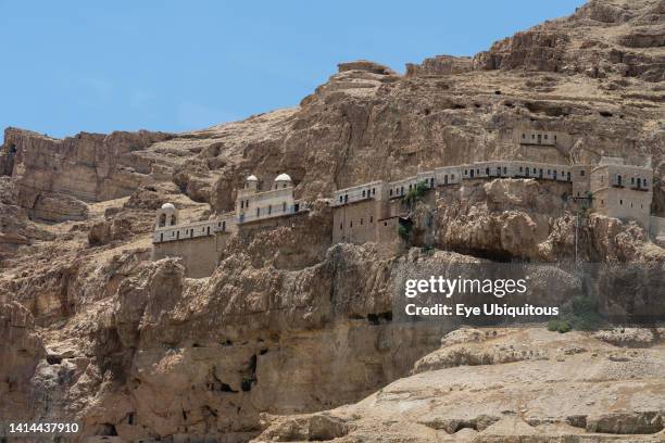 Palestine, Occupied Palestinian Territory, Jericho, The Greek Orthodox Monastery of the Temptation on the Mount of Temptation, the traditional site...