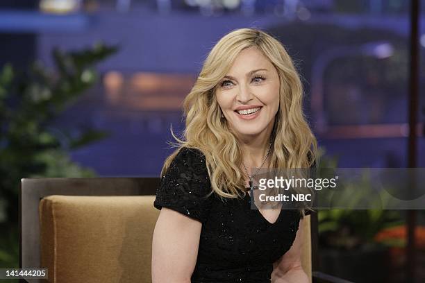 Episode 4192 -- Pictured: Singer Madonna during an interview on January 30, 2012 -- Photo by: Paul Drinkwater/NBC/NBCU Photo Bank