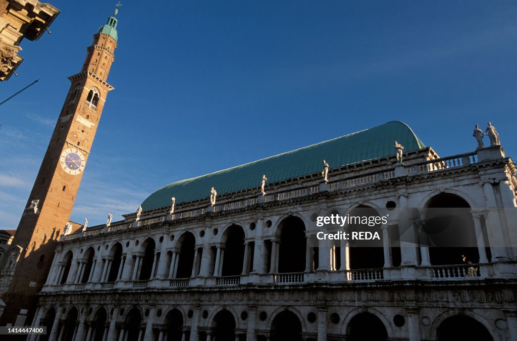 Bissori tower and Basilica Palladiana. Vicenza. Veneto. Italy