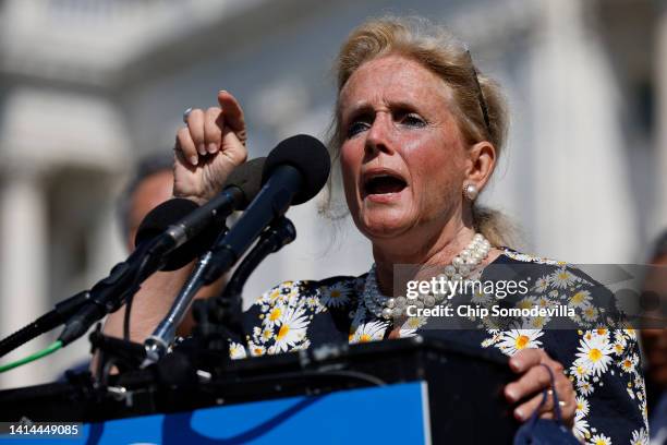 Despite being told not to talk following jaw surgery, Rep. Debbie Dingell and fellow members of the House Progressive Caucus hold a news conference...