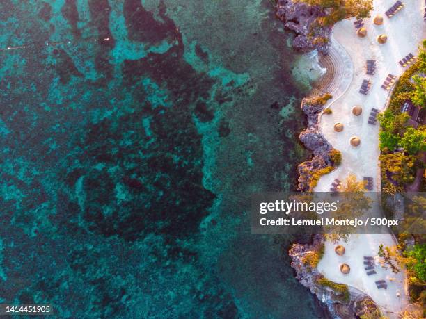 aerial view of sea,bohol,philippines - bohol stock pictures, royalty-free photos & images