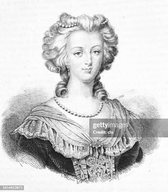 marie antoinette portrait - marie antoinette stock illustrations