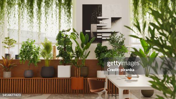 home office - houseplant stock pictures, royalty-free photos & images