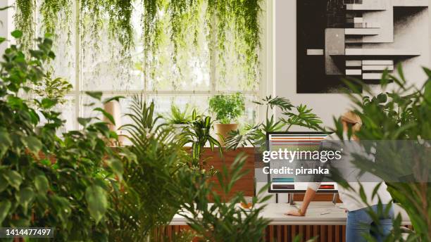 green studio - eco house stock pictures, royalty-free photos & images