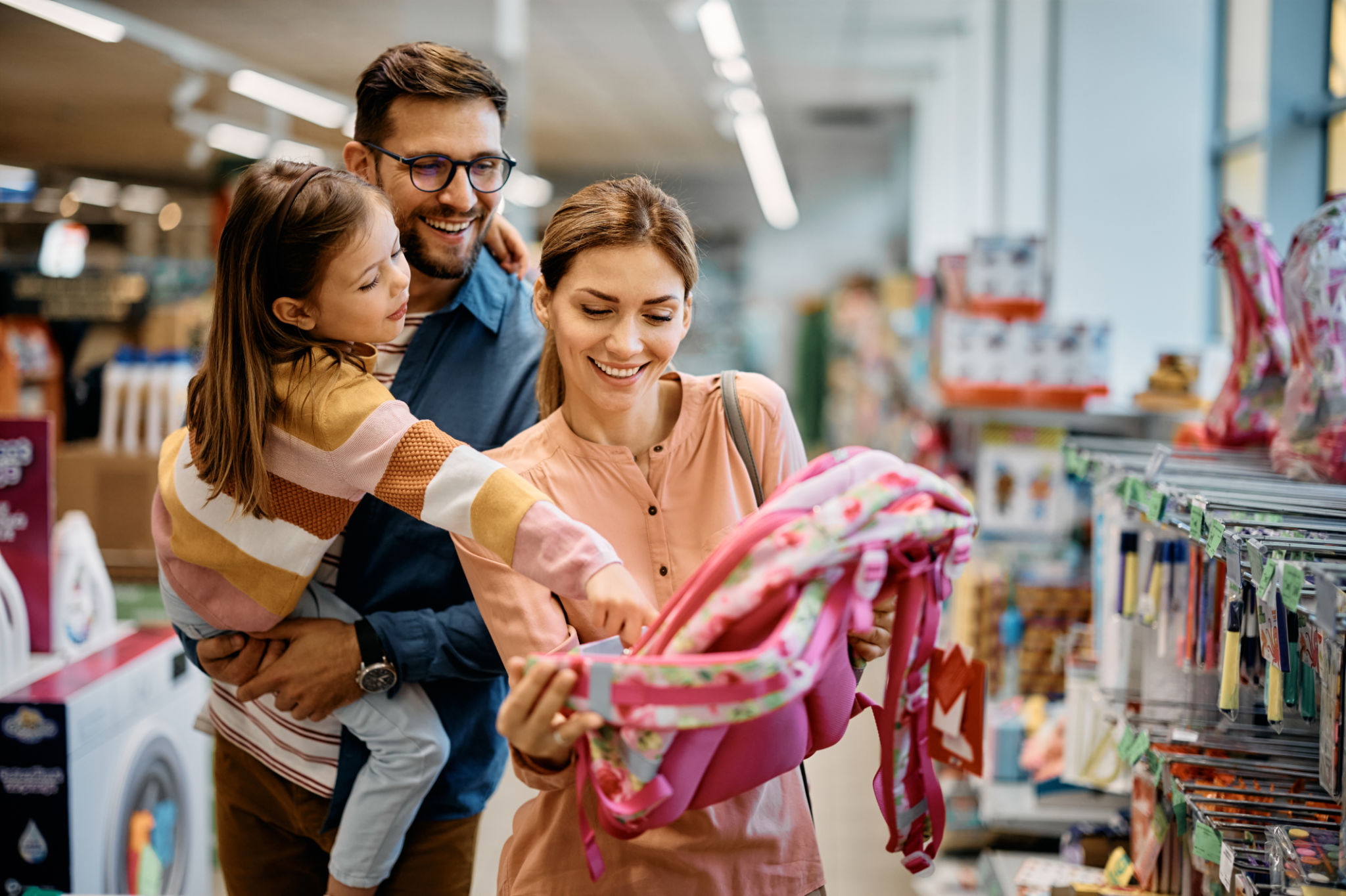 busy parents shopping