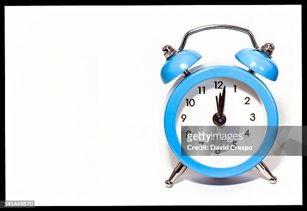 alarm clock on white background. - alarm clock white background stock pictures, royalty-free photos & images