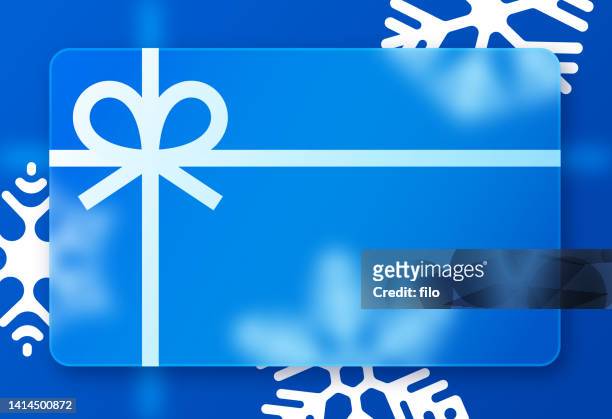 hintergrund der blue holiday present gift certificate card - gift voucher stock-grafiken, -clipart, -cartoons und -symbole
