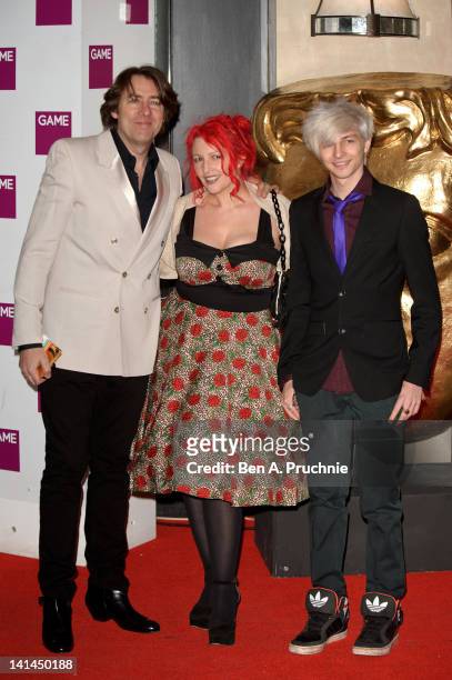 Jonathan Ross, Jane Goldman and Harvey Kirby attend the 2012 Game British Academy Video Games Awards at London Hilton on March 16, 2012 in London,...