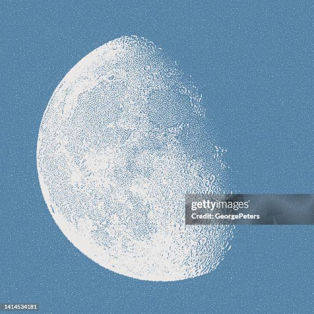 supermoon - meteor crater stock illustrations