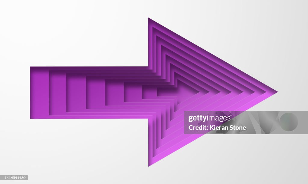 Purple Paper Cut Arrow Abstract Background