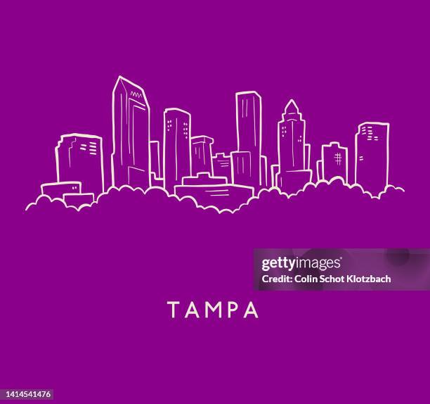 illustrations, cliparts, dessins animés et icônes de croquis de l’horizon de tampa - tampa