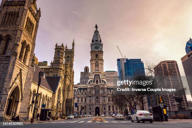 philadelphia city hall, usa - philadelphia skyline stock pictures, royalty-free photos & images