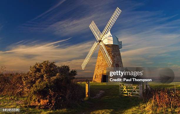 halnaker windmill, west sussex - traditional windmill stock pictures, royalty-free photos & images