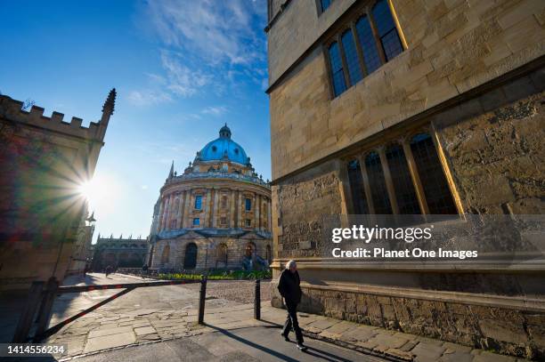 Radcliffe square and the Bodleian Library, Oxford, early on a winter morning.
