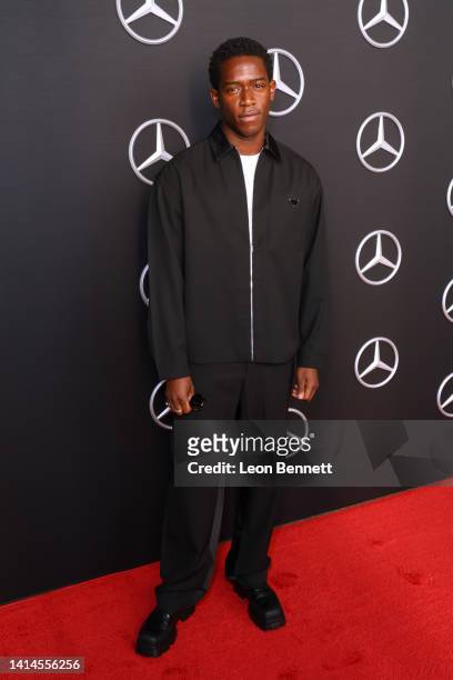 Damson Idris attends the Grand Opening of Mercedes-Benz Classic Center at Mercedes-Benz Classic Center on August 12, 2022 in Long Beach, California.