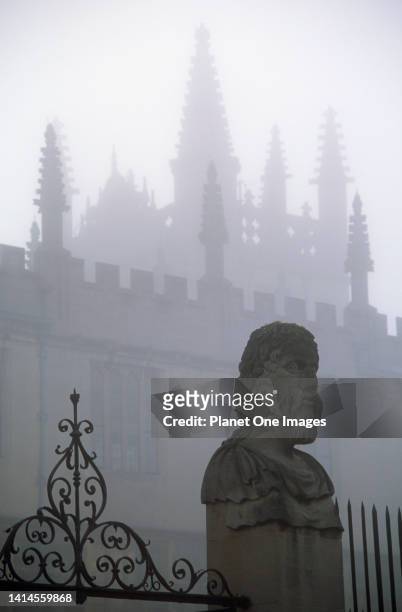Dreaming spires in the mist, Oxford.
