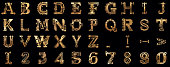 Steampunk style alphabet from mechanic parts
