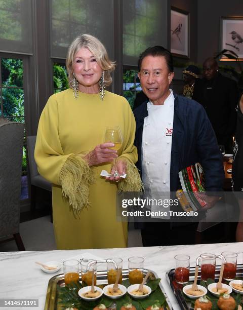 Martha Stewart and James Beard award winner/ public television star/ Chef Martin Yan celebrate the grand opening of The Bedford by Martha Stewart At...