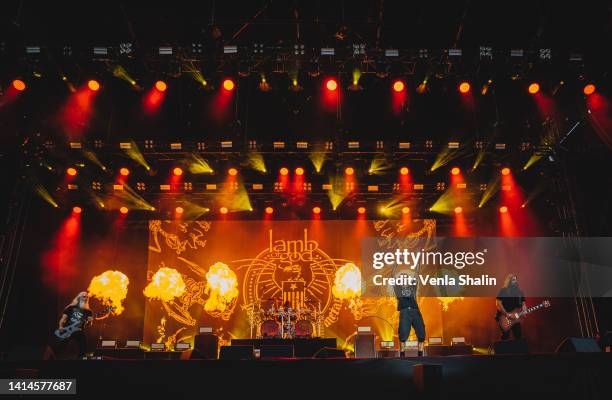 Lamb Of God performs on stage during the Knotfest at Artukainen Event Park on August 12, 2022 in Turku, Finland.