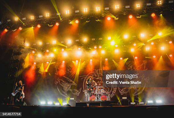 Lamb Of God performs on stage during the Knotfest at Artukainen Event Park on August 12, 2022 in Turku, Finland.