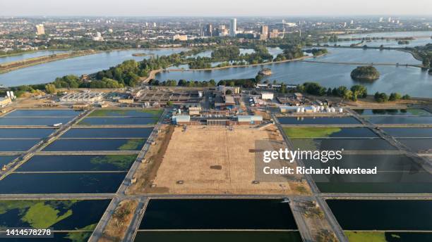 water treatment plant - purified water stock-fotos und bilder