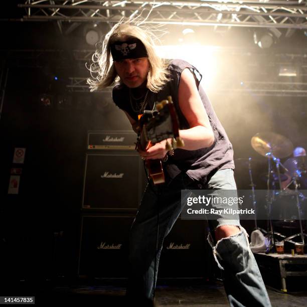 Jimmy Murrison of Nazareth performs on stage O2 Academy on March 16, 2012 in Liverpool, United Kingdom.