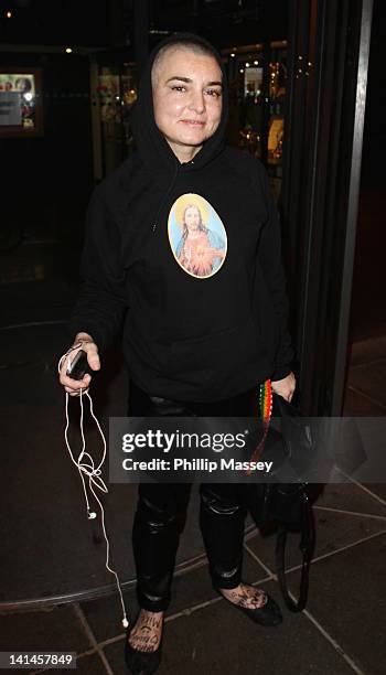 Sinead O'Connor arrives at the Late Late Show on March 16, 2012 in Dublin, Ireland.