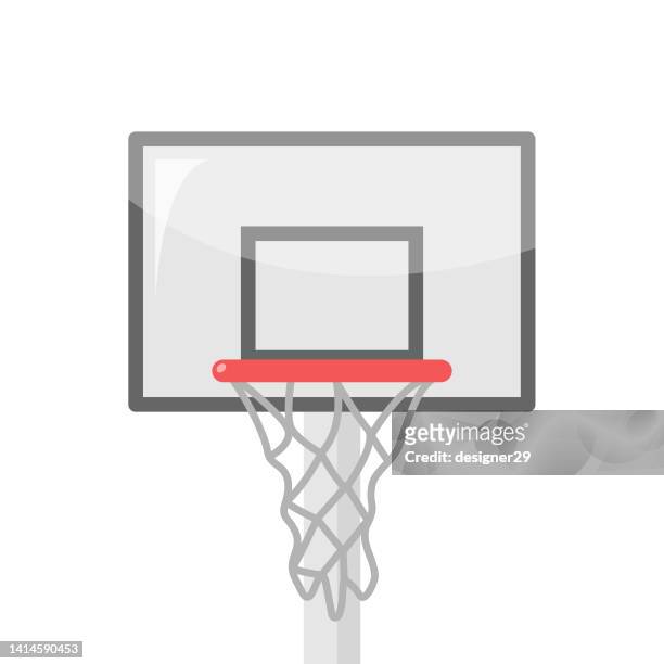 stockillustraties, clipart, cartoons en iconen met basketball hoop flat design. - basketball hoop vector