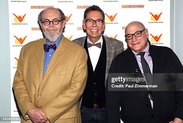 Jeffrey Hatcher, Bill Russell and Henry Krieger attend the opening night of "Lucky Duck" at The New Victory Theater on March 16, 2012 in New York...