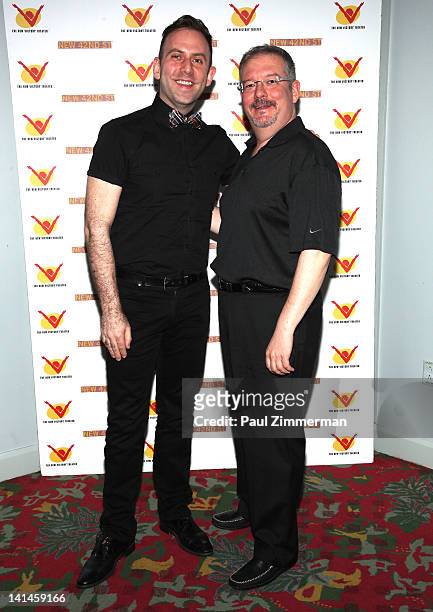 Ernie Nolan and Anthony T. Edwards attend the opening night of "Lucky Duck" at The New Victory Theater on March 16, 2012 in New York City.
