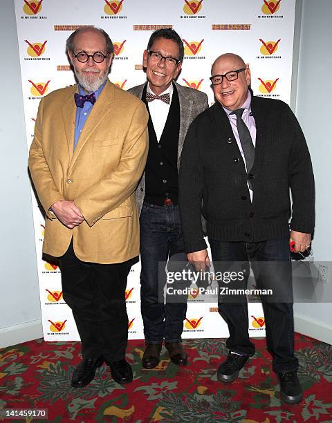 Jeffrey Hatcher, Bill Russell and Henry Krieger attend the opening night of "Lucky Duck" at The New Victory Theater on March 16, 2012 in New York...