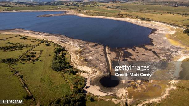 Low water levels and the dried bed are seen at Colliford Lake near Bodmin on August 12, 2022 in Cornwall, United Kingdom. Water levels at Cornwall’s...