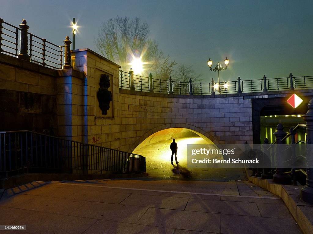 Man underpass from bridge