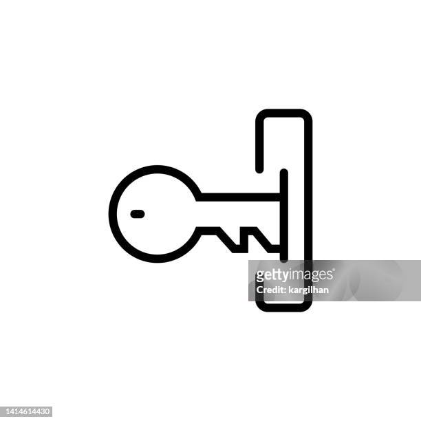 symbol "bearbeitbare konturlinie" der tastensperre - keyhole stock-grafiken, -clipart, -cartoons und -symbole
