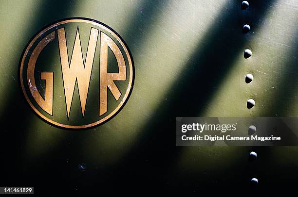 Great Western Railway branding on the side of a vintage steam engine at Didcot Railway Centre in Oxfordshire, taken on August 19, 2009.