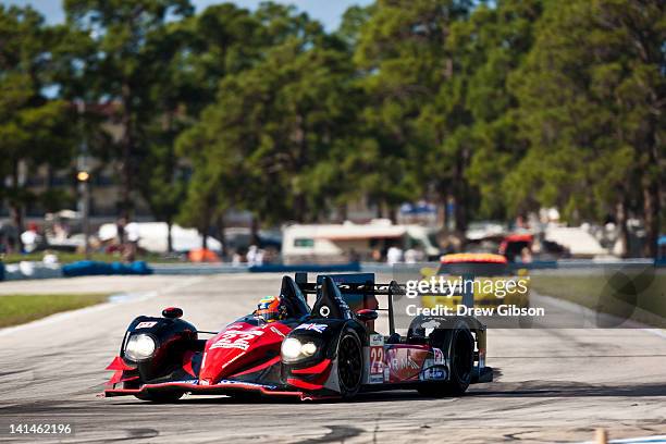 The JRM HPD ARX 03a - Honda driven by David Brabham of England, Karun Chandhok of India and Peter Dumbreck of Scotland during the 2012 World...