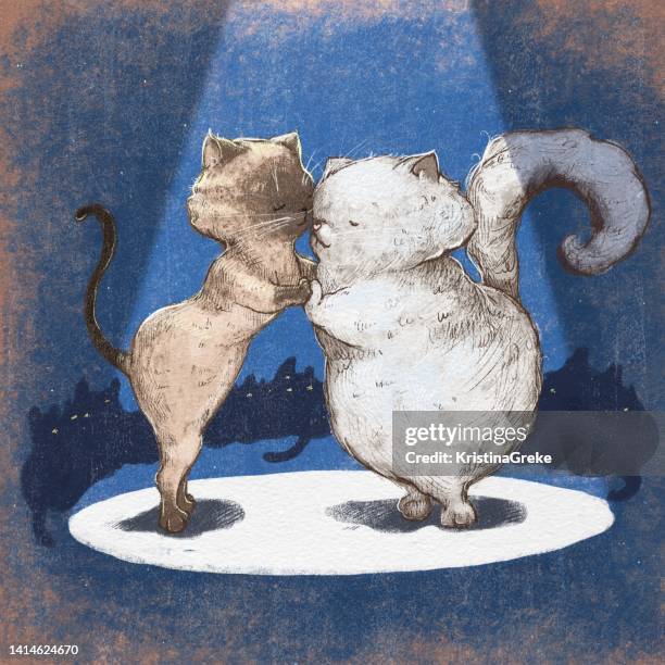 ilustrações de stock, clip art, desenhos animados e ícones de cute cats dancing tango - tango