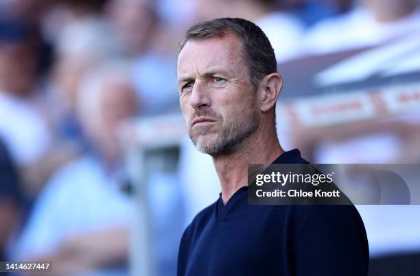 Gary Rowett, Manager of Millwall looks on during the Sky Bet Championship between Millwall and Coventry City at The Den on August 13, 2022 in London,...