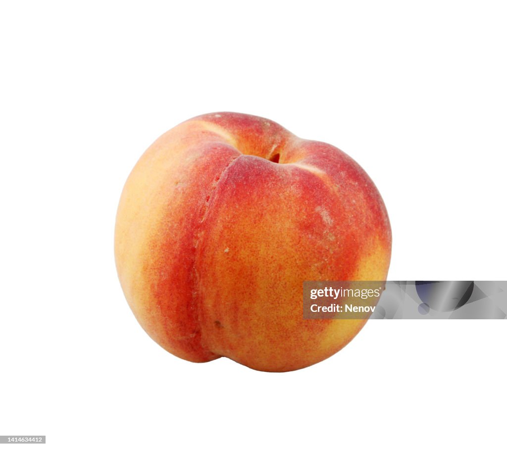 Peach on a white background