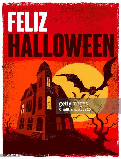 happy halloween (auf spanisch) - ghost stock-grafiken, -clipart, -cartoons und -symbole