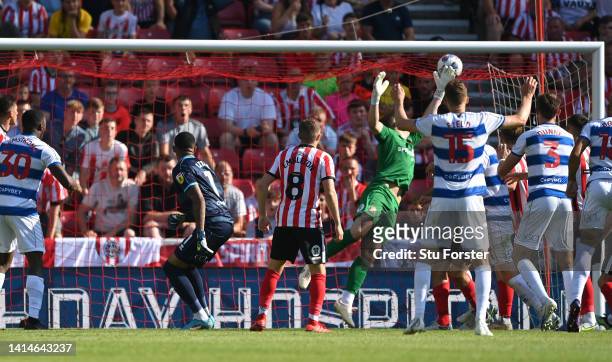 Goalkeeper Seny Dieng rises to head the second QPR goal during the Sky Bet Championship between Sunderland and Queens Park Rangers at Stadium of...