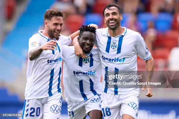 Mo Dauda of CD Tenerife celebrates after scoring his team's first goal during the LaLiga Smartbank match between SD Eibar and CD Tenerife at Estadio...