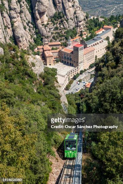 sant joan funicular, montserrat rack railway - summit station stock pictures, royalty-free photos & images
