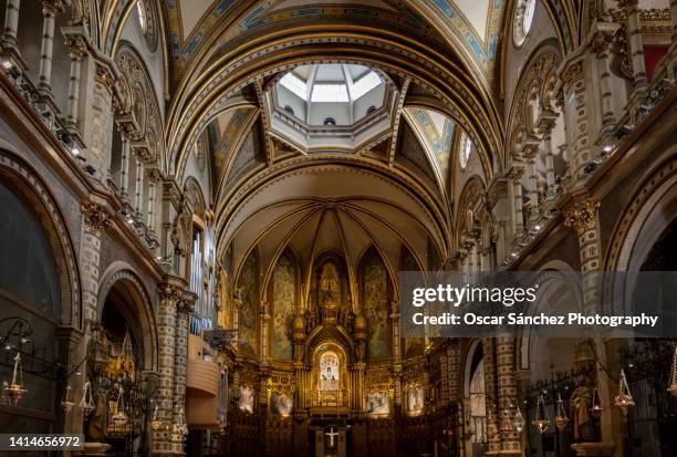 sanctuary of the virgin of montserrat - basílica santuario virgen de montserrat - montserrat stock pictures, royalty-free photos & images